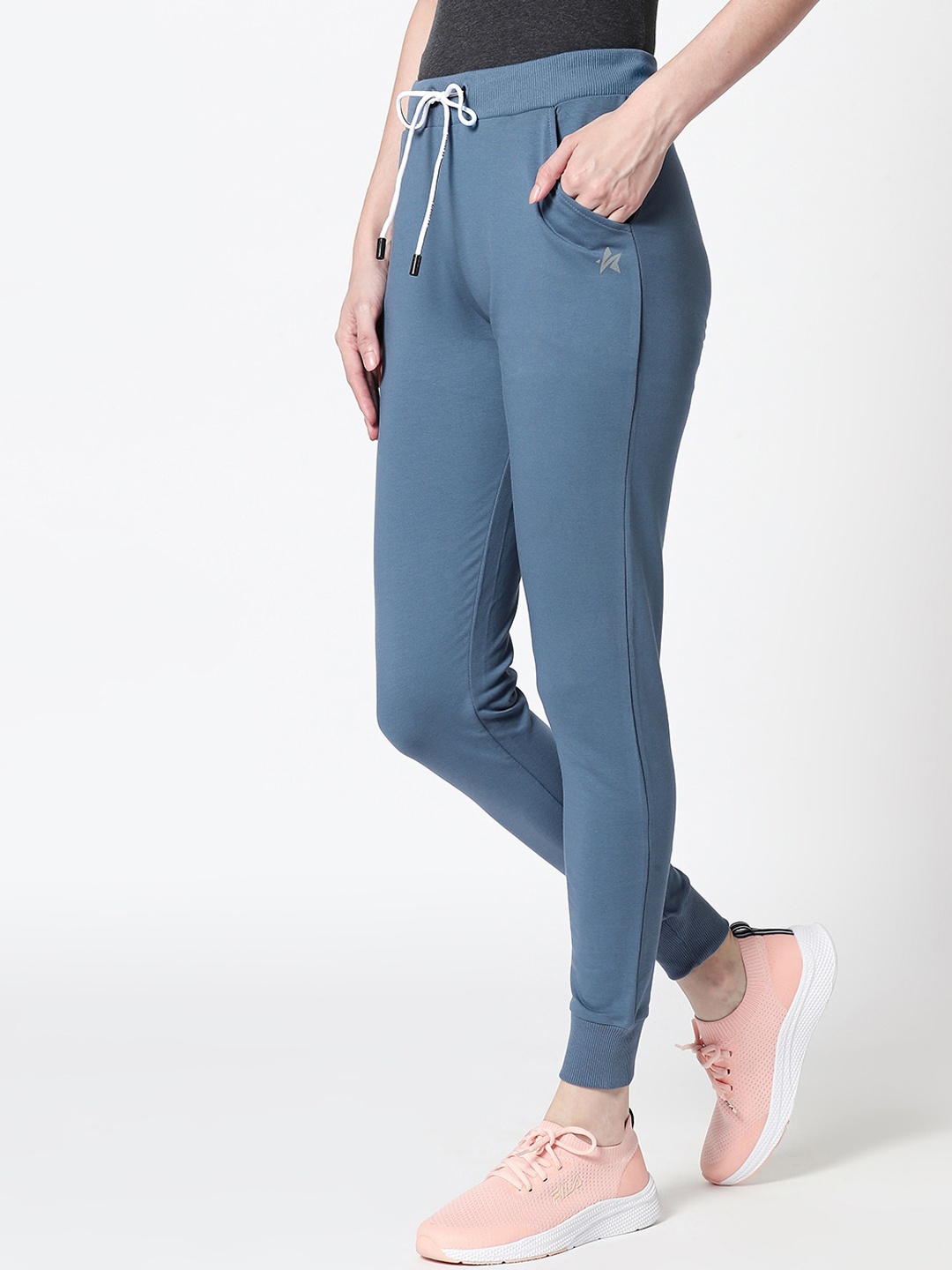 Zeyo Women Blue Solid Slim-Fit Joggers