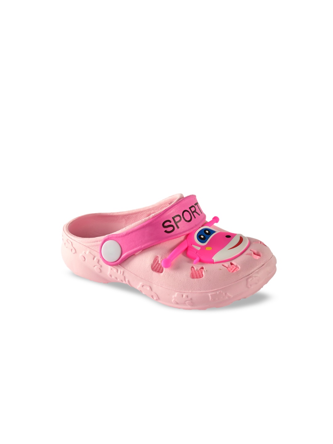

Yellow Bee Girls Pink Printed Clogs