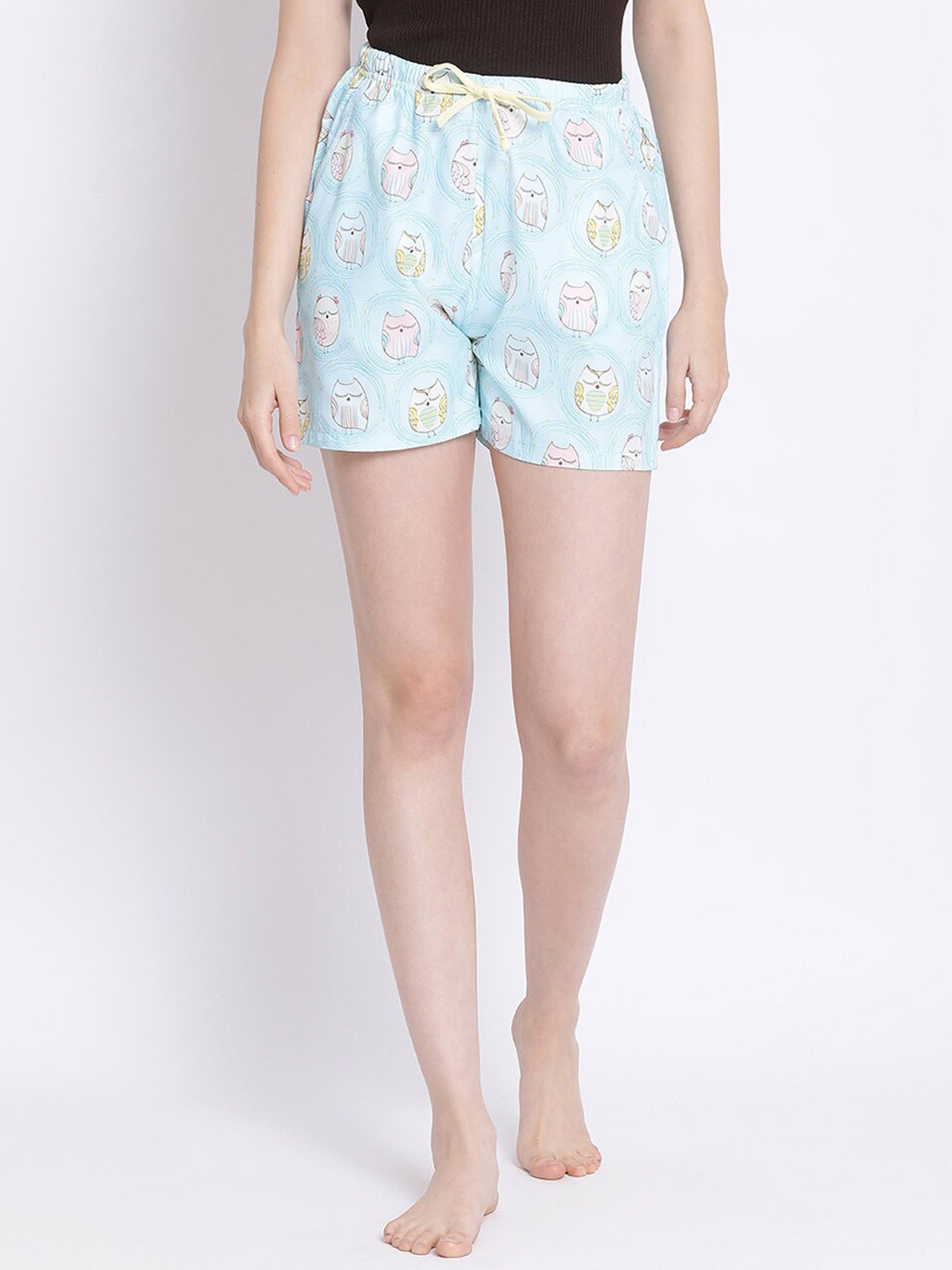 

Kanvin Women Blue & Pink Printed Lounge Shorts