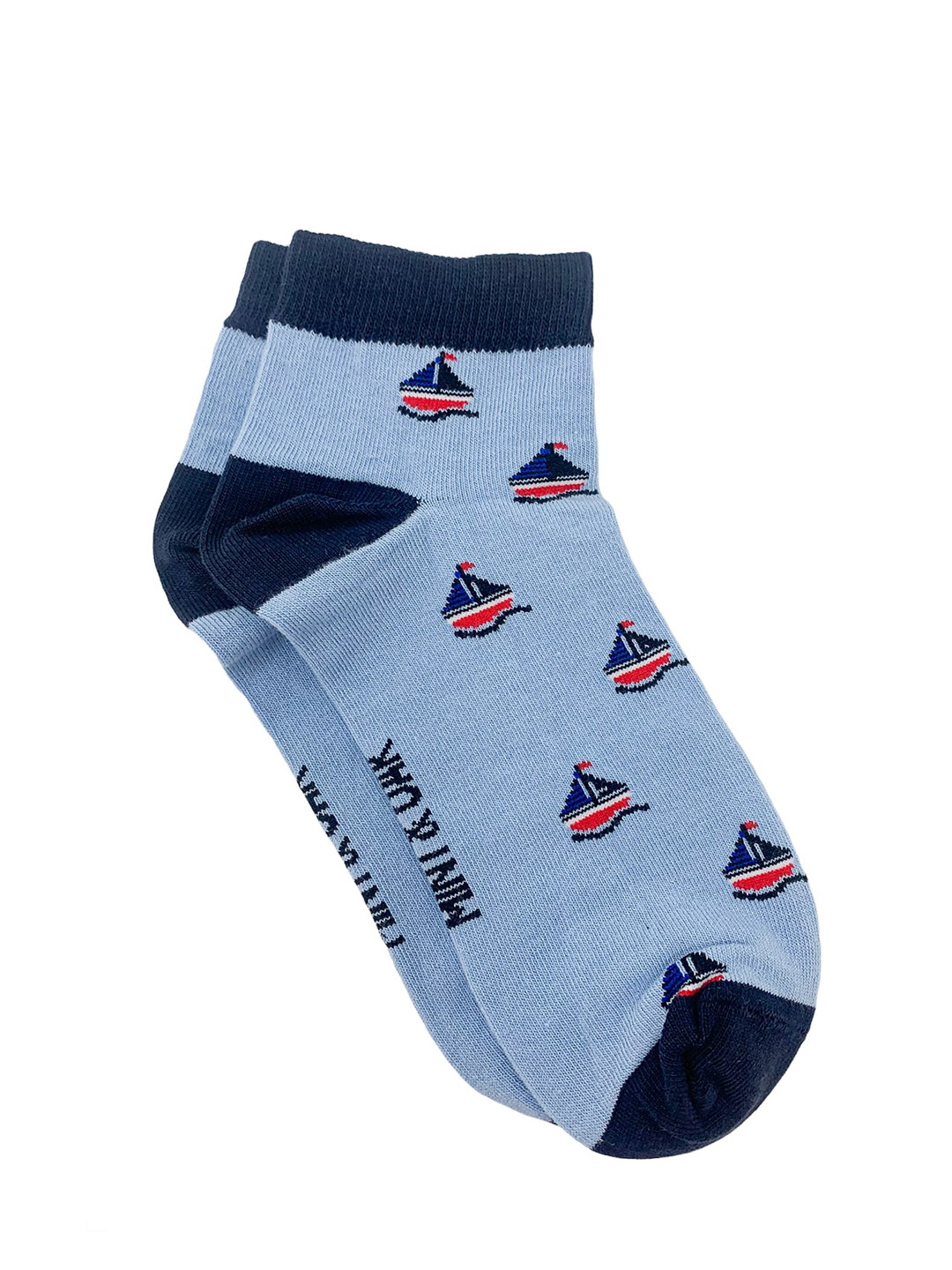 

Mint & Oak Men Blue & Red Patterned Ankle-Length Socks