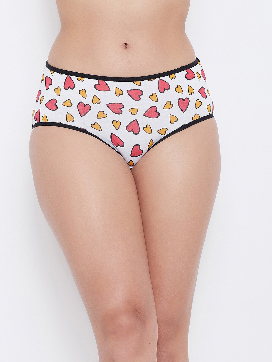 

Clovia Women White & Pink Printed Hipster Briefs PN2679V19