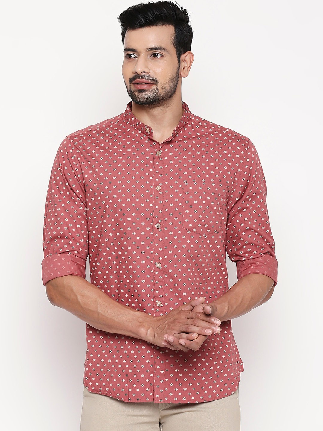 

BYFORD by Pantaloons Men Rust Printed Shirt