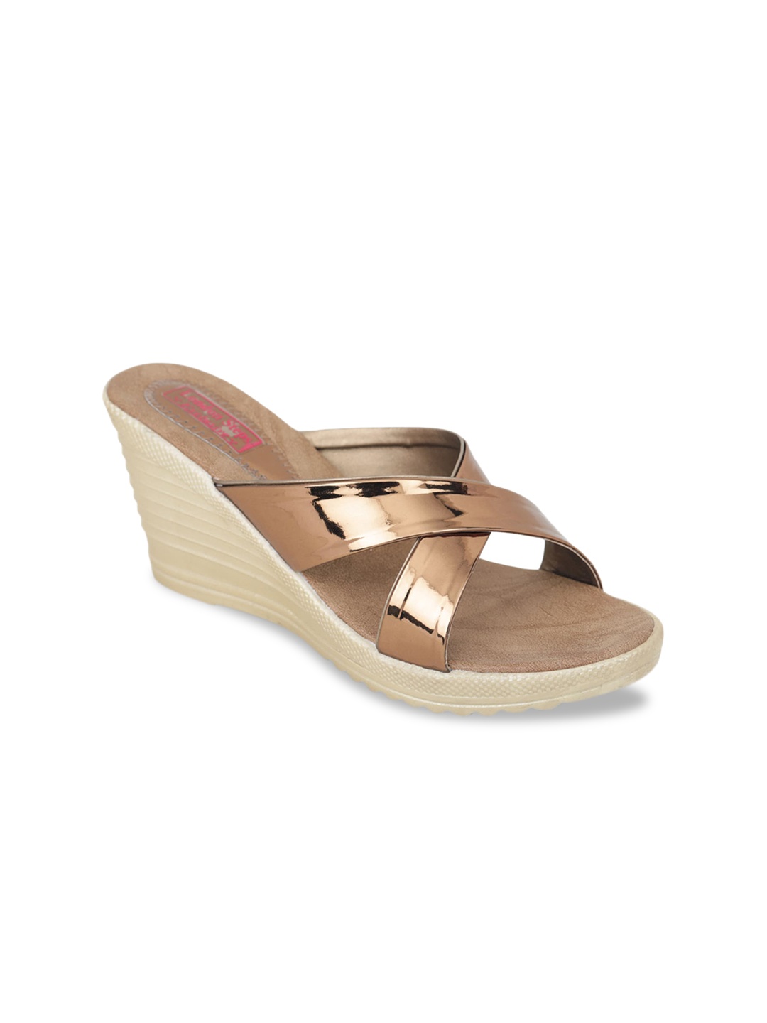 

LONDON STEPS Women Copper-Toned Solid Sandals