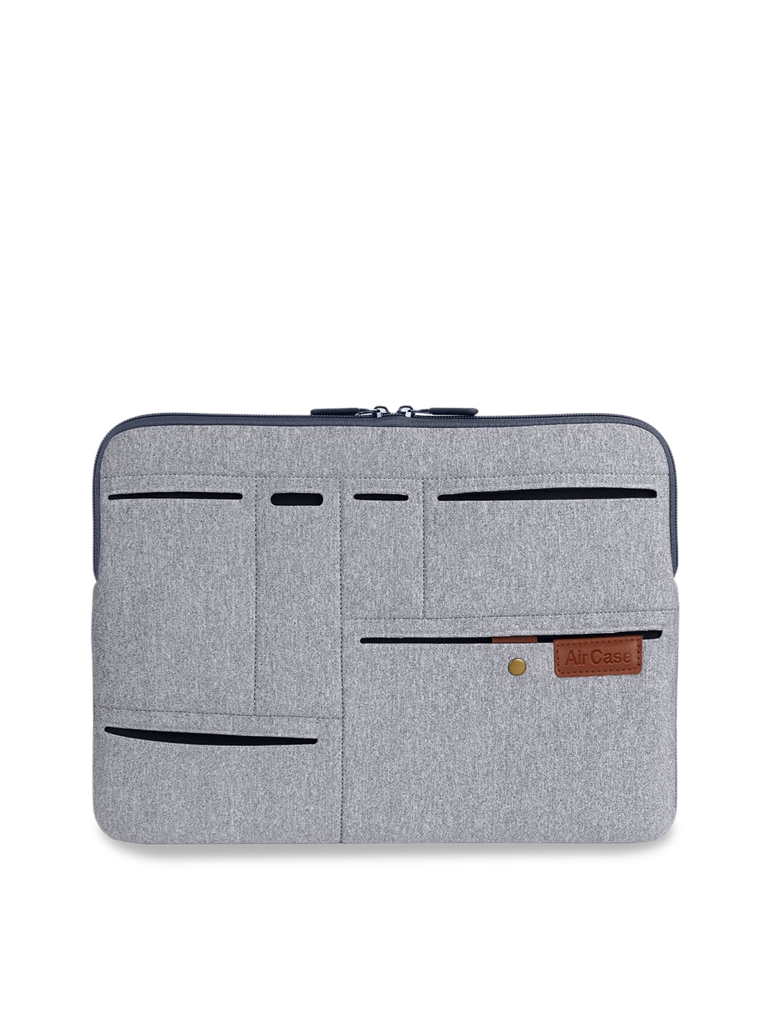 AirCase Unisex Grey Textured 15.6 Inch Laptop Sleeve
