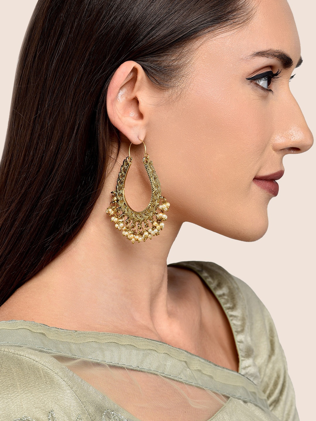 

Fida Gold-Toned Contemporary Drop Earrings