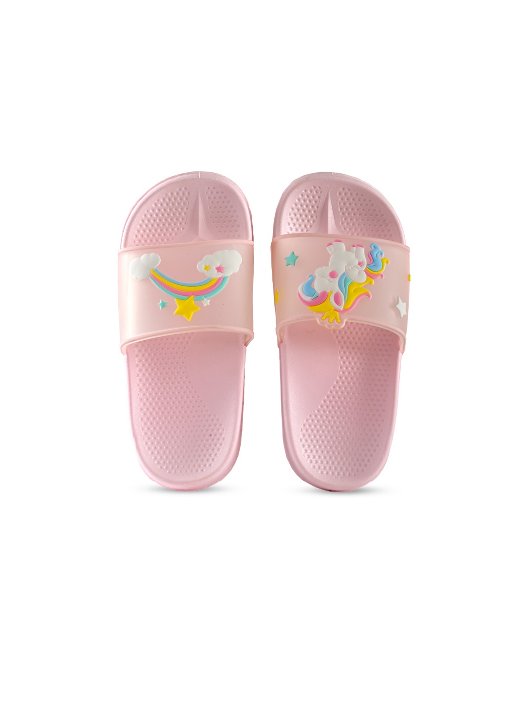 

Yellow Bee Girls Pink Printed Sliders