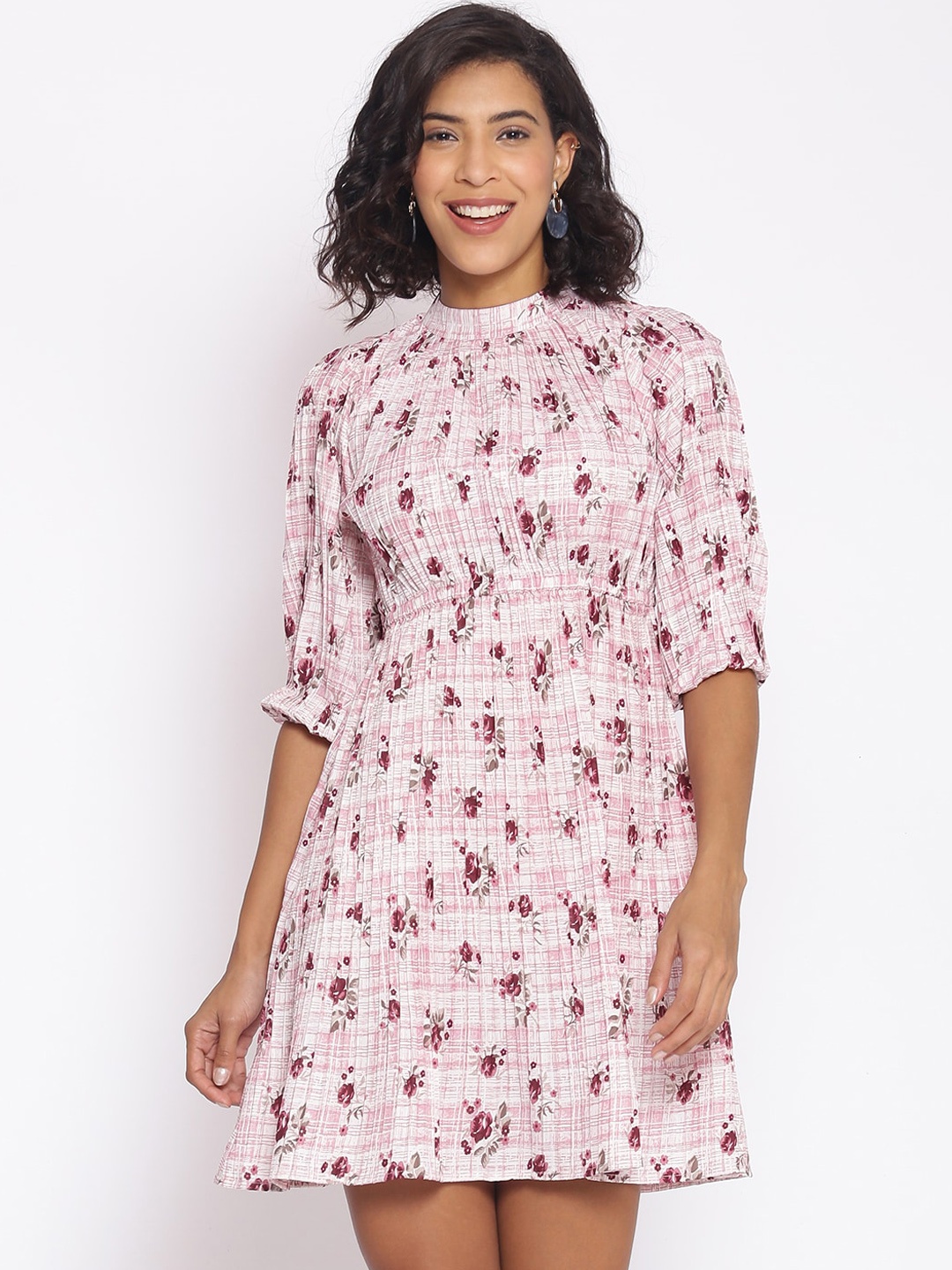 

Cottinfab Women Pink Fit & Flare Dress