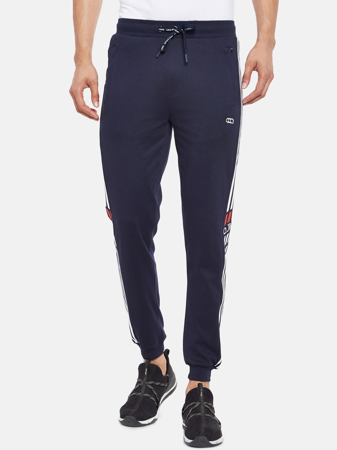 

Ajile by Pantaloons Men Navy Blue Solid Slim-Fit Joggers