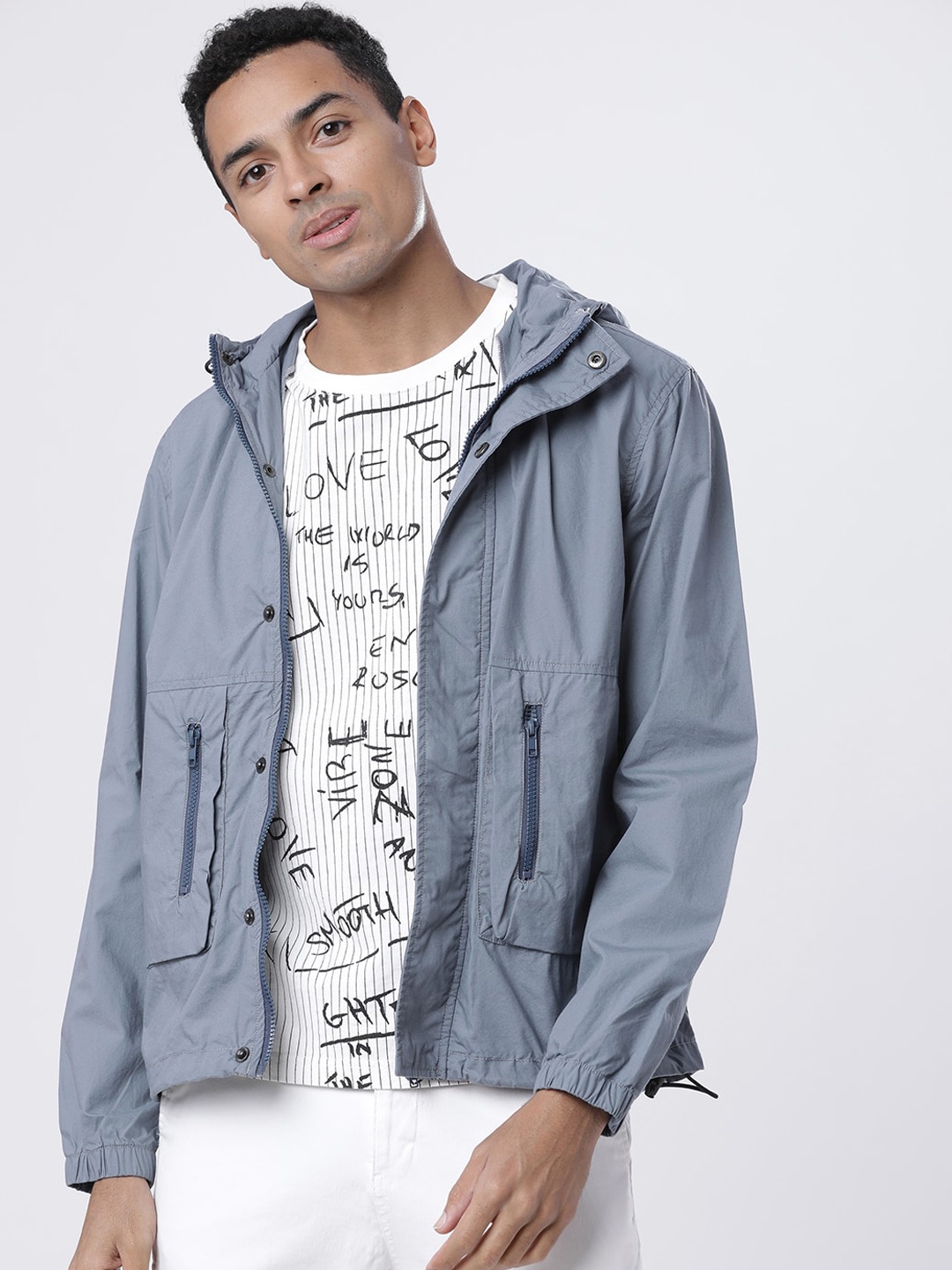 

HIGHLANDER Men Blue Solid Tailored Shacket