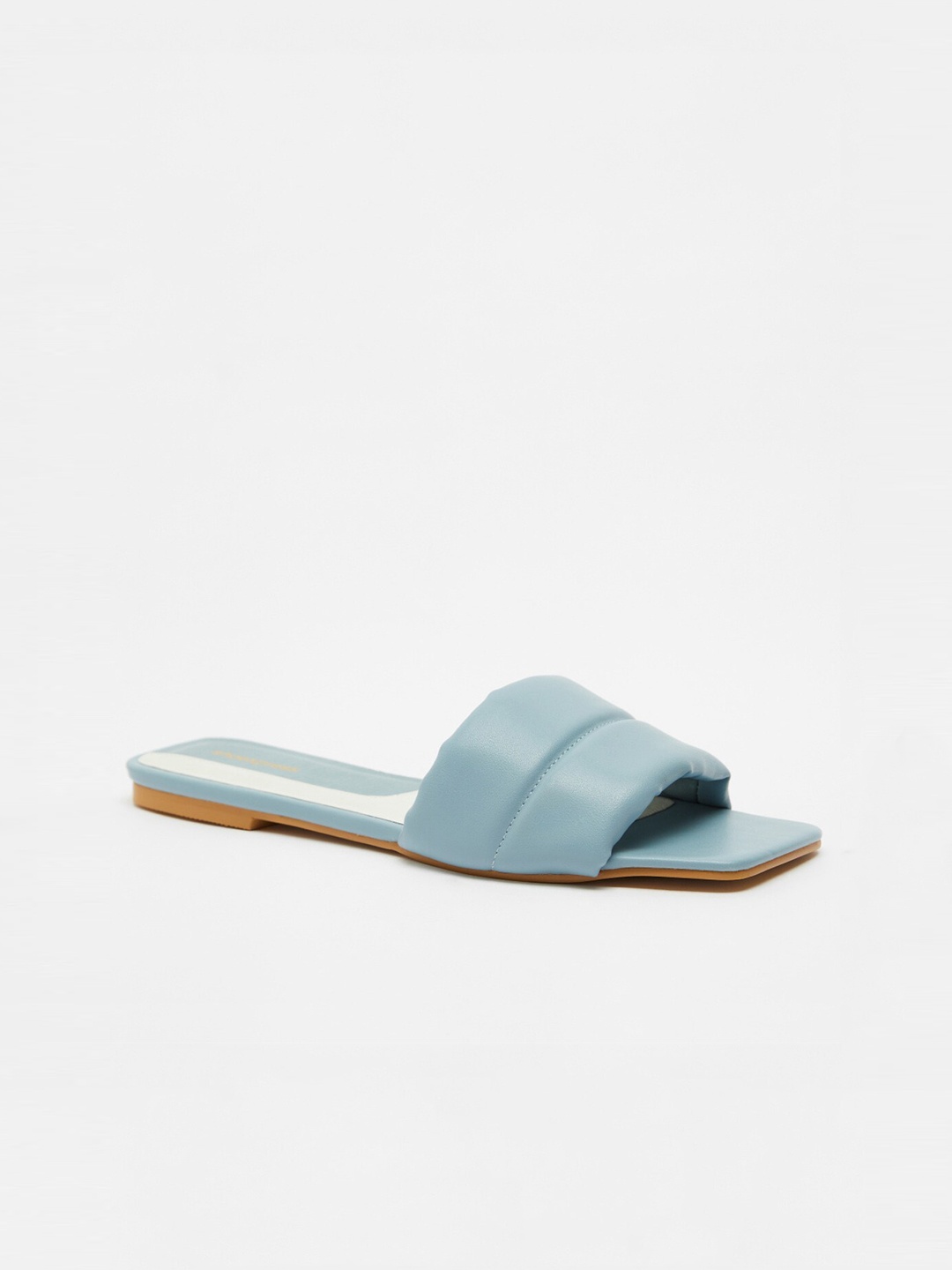 

shoexpress Women Blue Solid PU Open Toe Flats