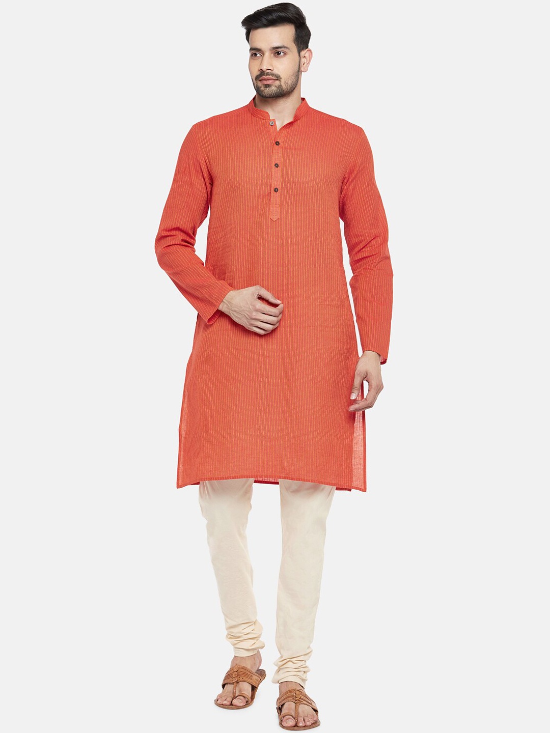 

Indus Route By Pantaloons Men Red Printed Dobby Kurta