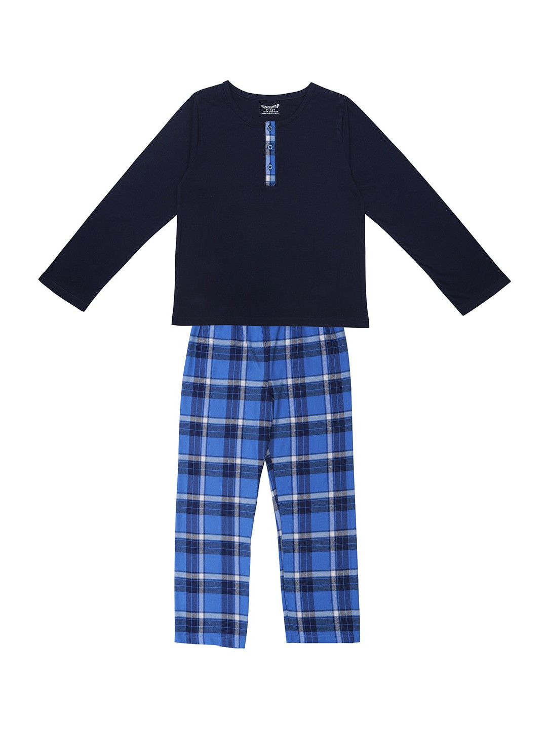

FUNKRAFTS Girls Blue & Grey Solid Night suit