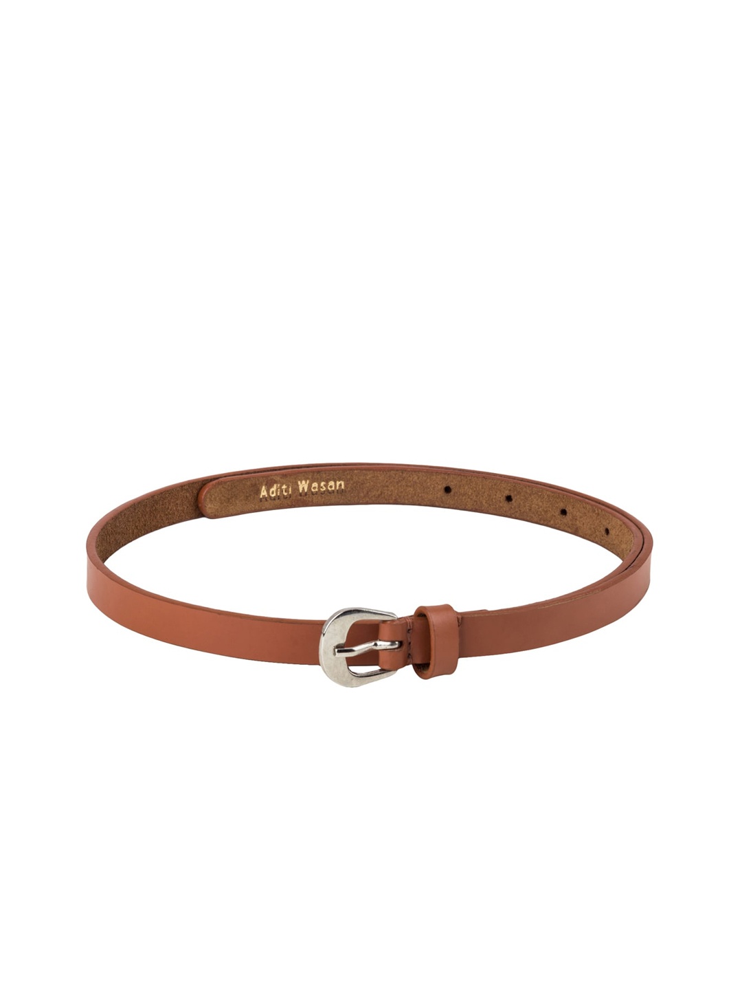 

Aditi Wasan Women Tan Brown Leather Solid Belt