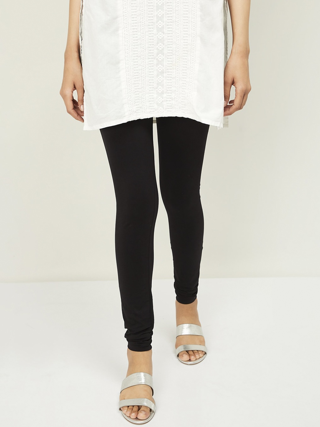 

Melange by Lifestyle Women Black Solid Ankle-Length Leggings