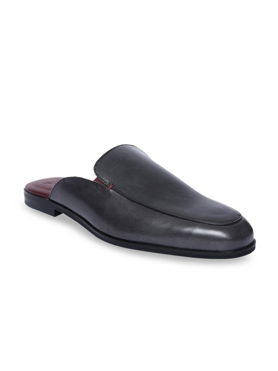 

Rare Rabbit Men Black Leather Mules