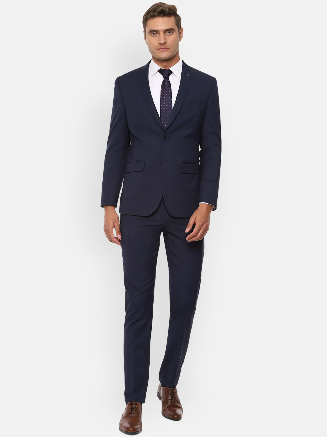 

Van Heusen Men Navy Blue Solid Slim-Fit Single-Breasted Formal Suit