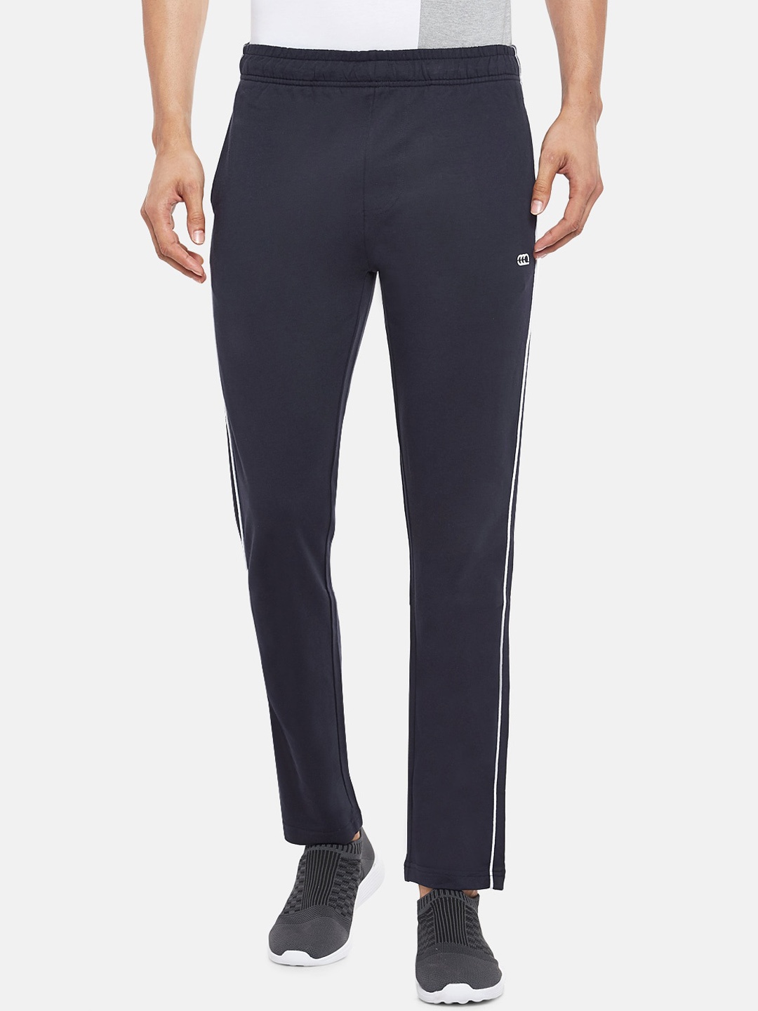 

Ajile by Pantaloons Men Navy Blue & White Solid Slim-Fit Track Pants