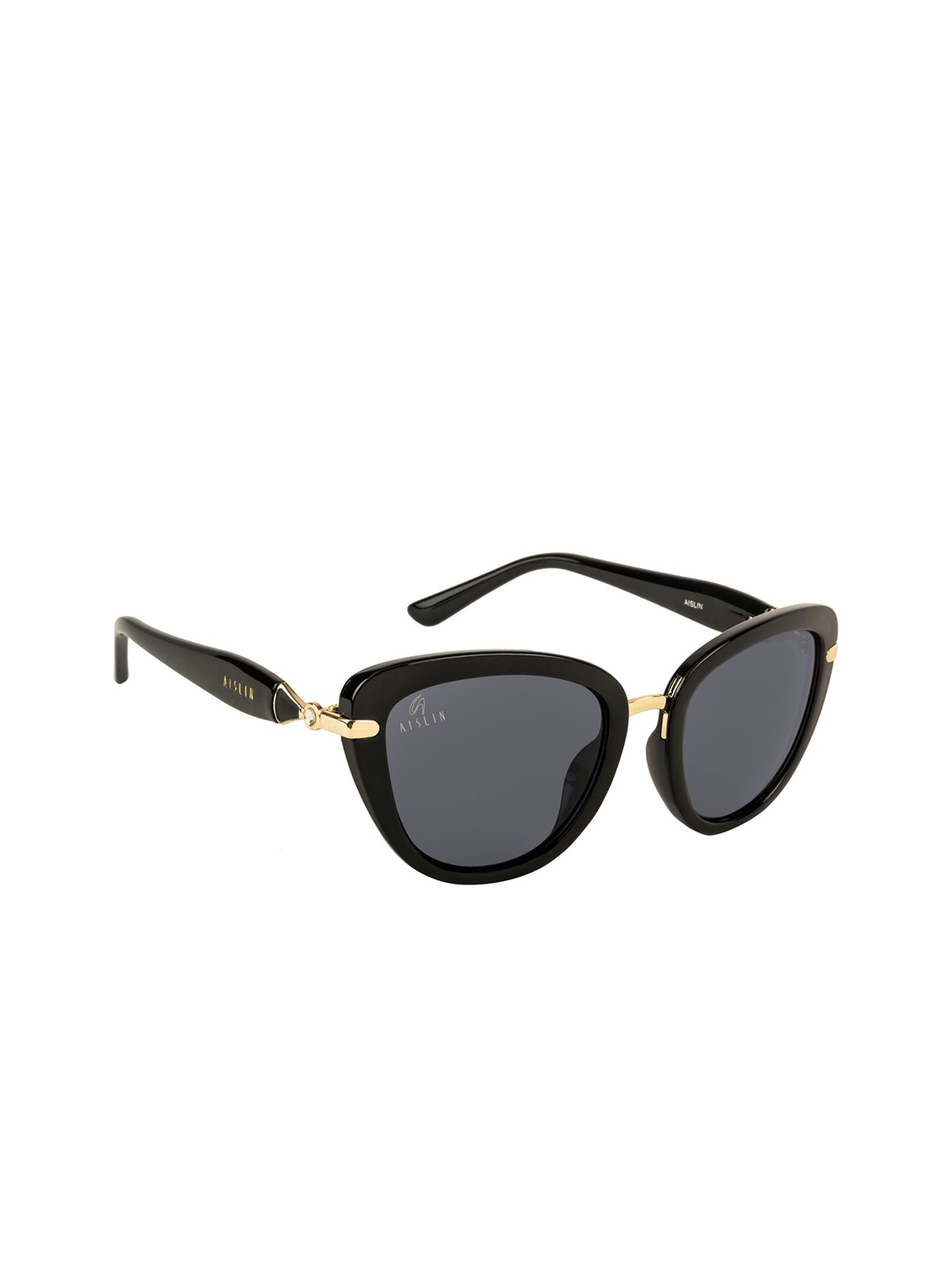 Aislin Women Black UV Protected Cateye Sunglasses ES_12940-82-AS-340