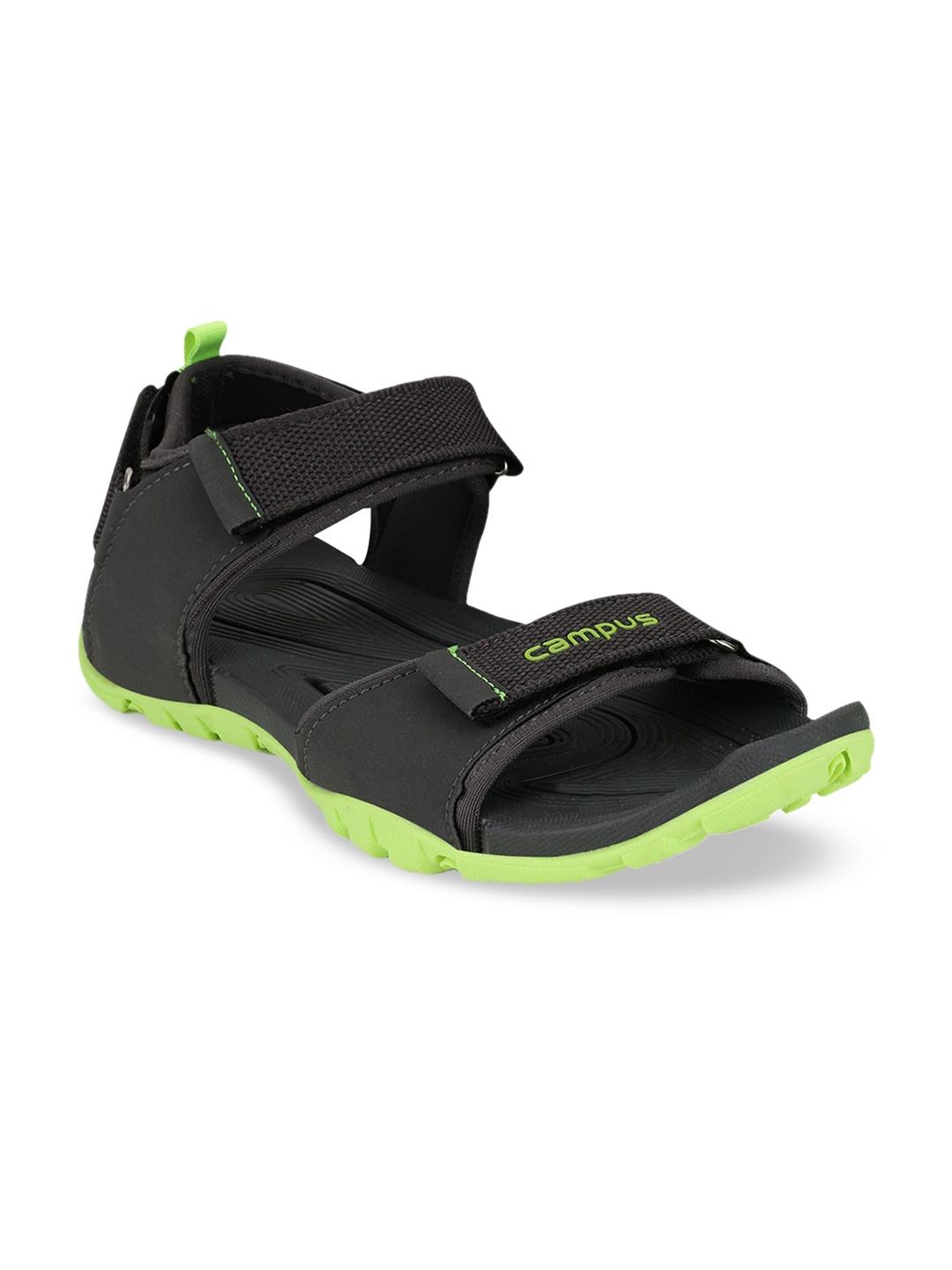 

Campus Men Black & Green Sports Sandals