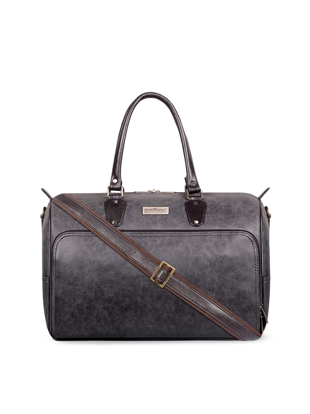 

THE CLOWNFISH Ashley Unisex Grey Textured Medium Duffel Bag