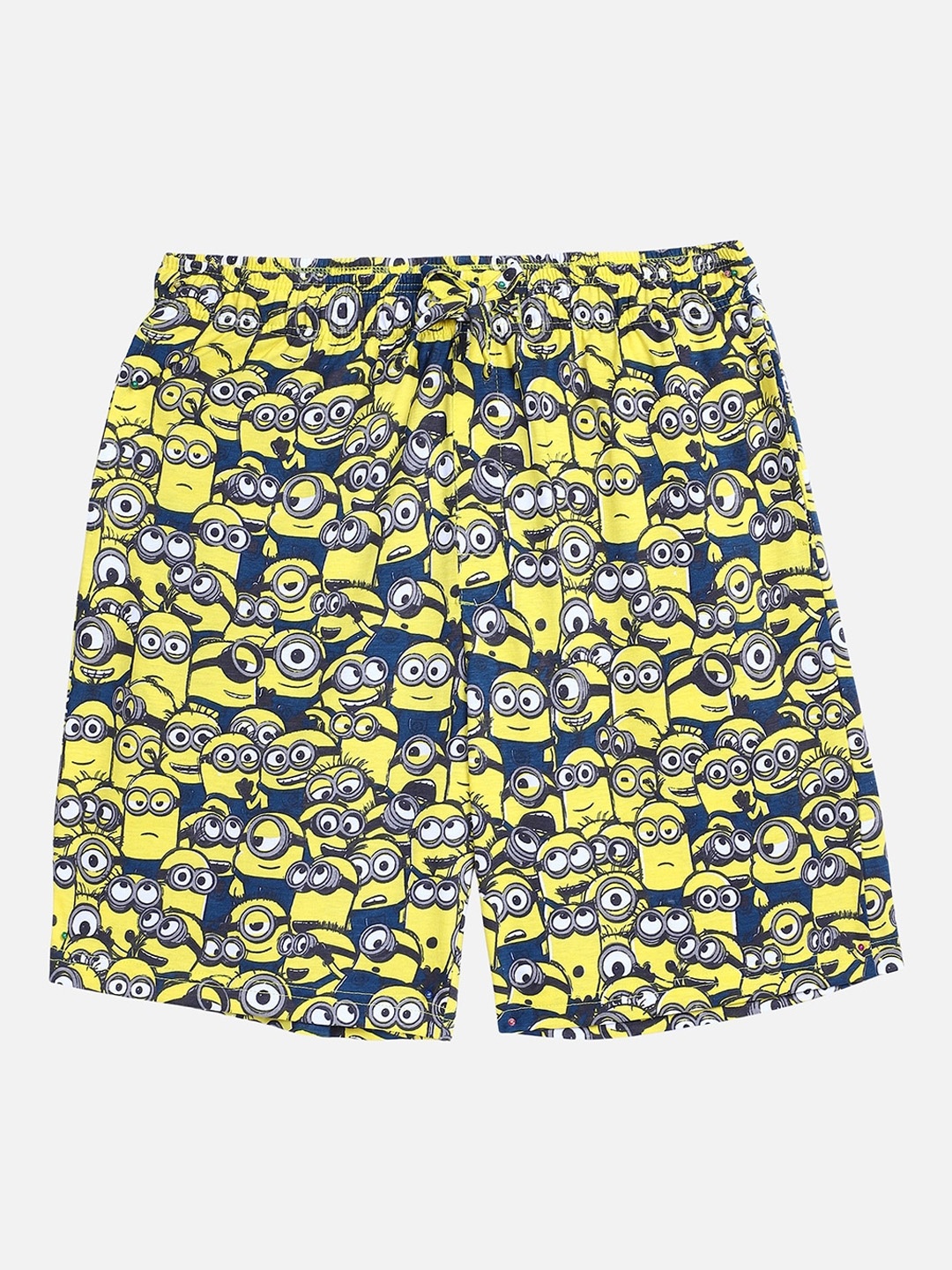 

Kids Ville Boys Yellow Minions Printed Regular Fit Cotton Shorts