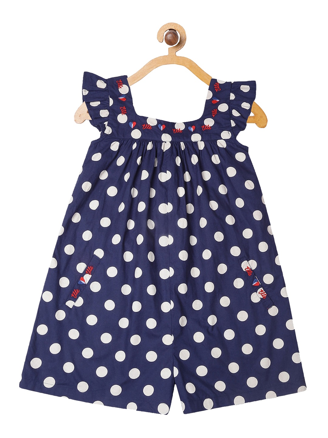 ELLE Girls Navy Blue & White Printed Jumpsuit