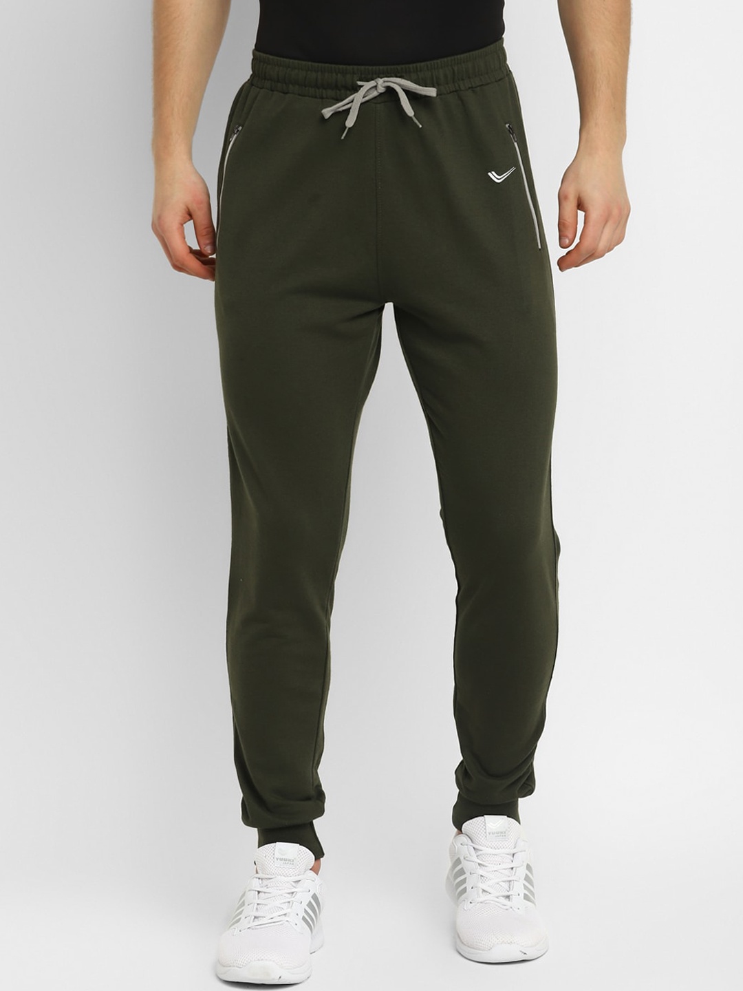 

Yuuki Men Olive Green Solid Slim-Fit Joggers