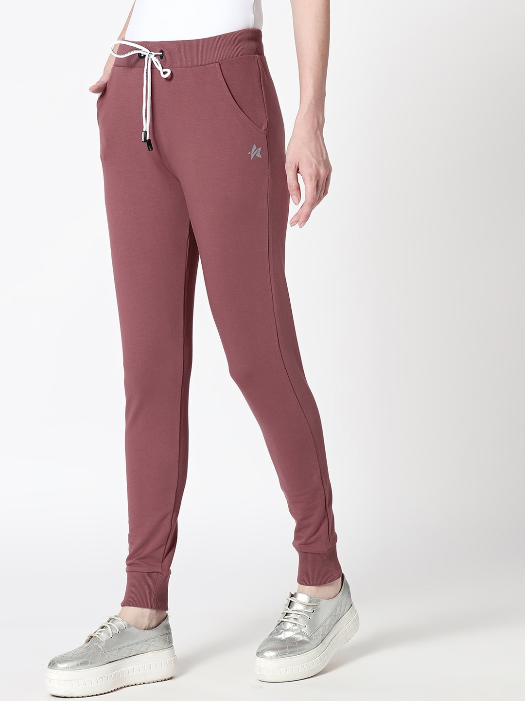 

Zeyo Women Mauve Solid Slim-Fit Joggers