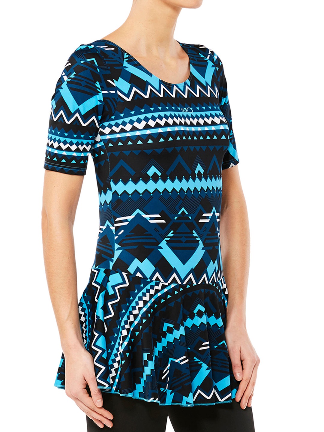 

Nabaiji By Decathlon Women Black & Blue Printed Swimwear