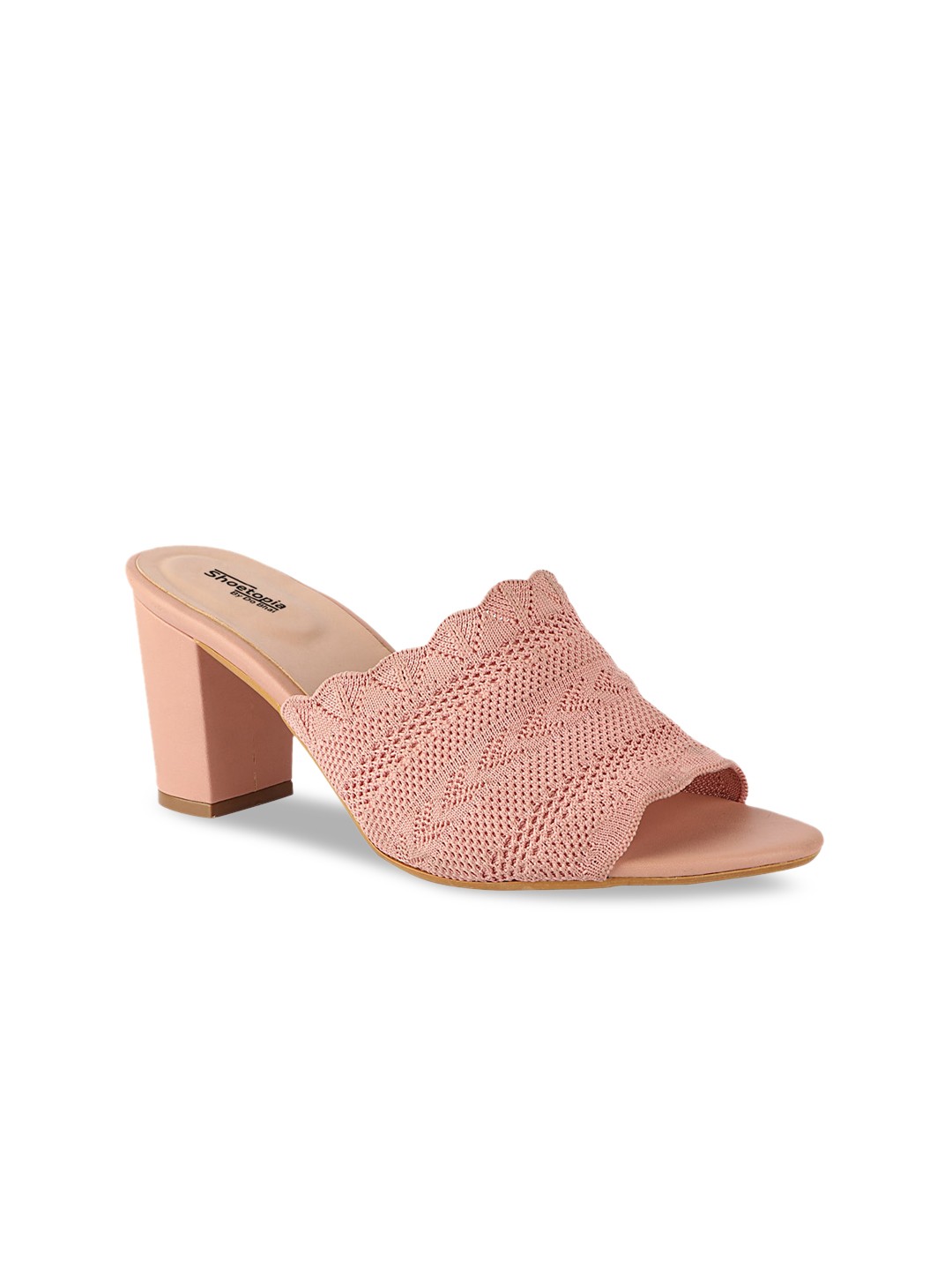 

Shoetopia Women Pink Woven Design Peep Toes