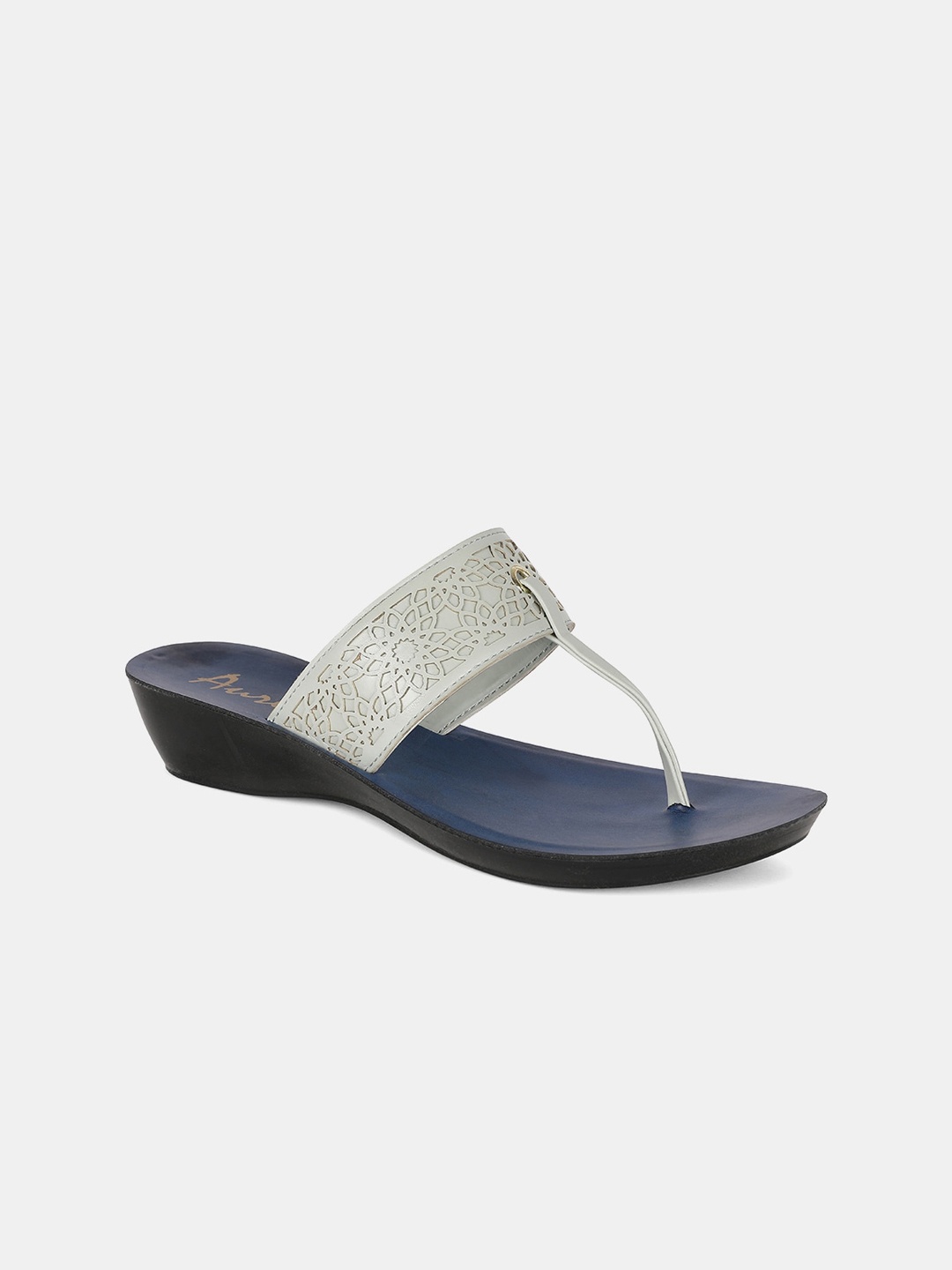 

AURELIA Women Blue Textured Sandals