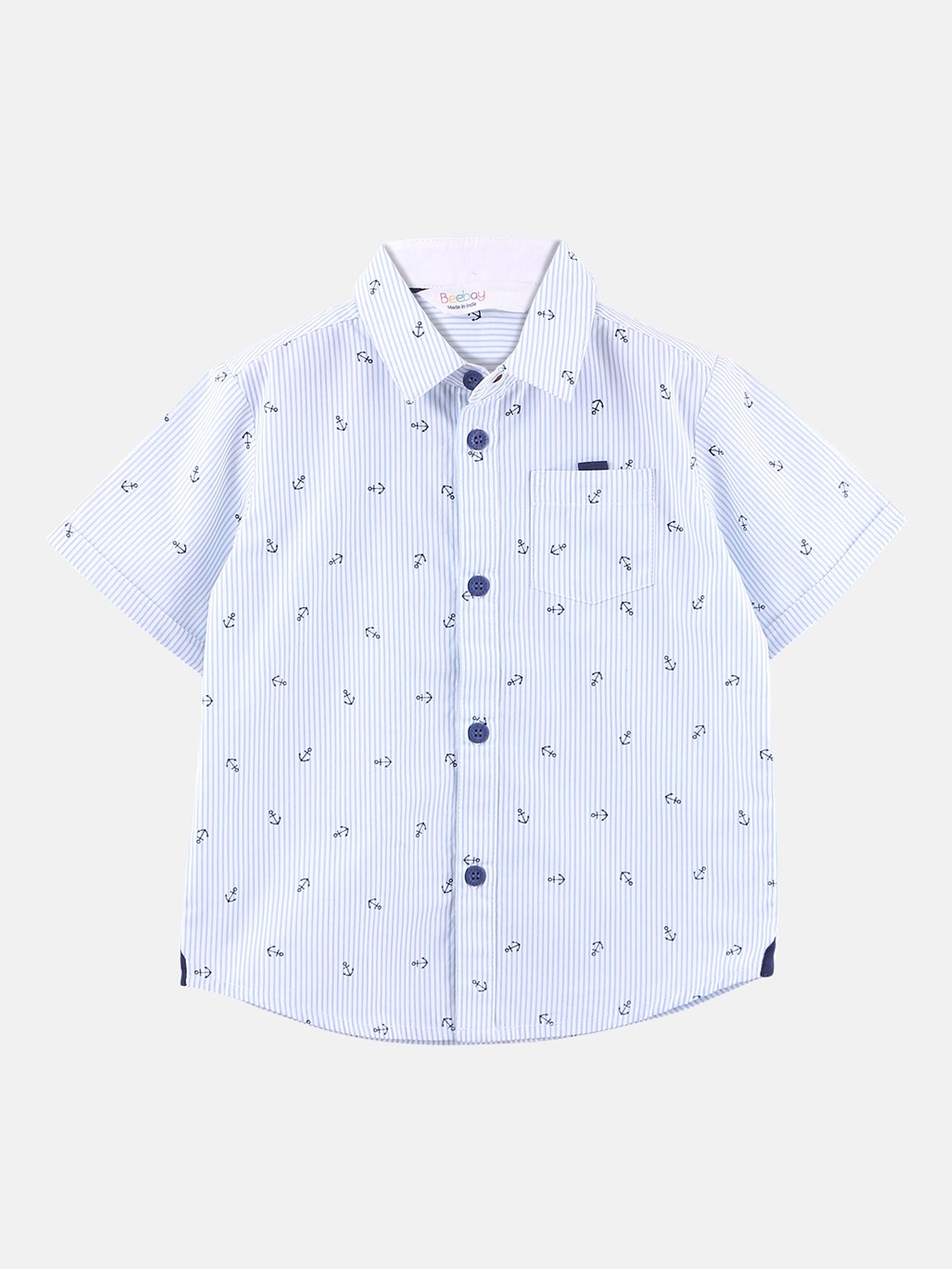 

Beebay Boys Blue & Off-White Printed Casual Shirt