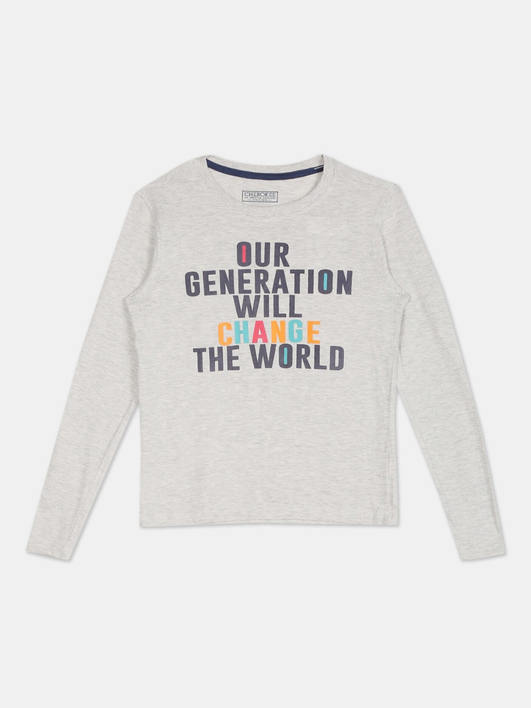 

Cherokee Boys Grey Printed Round Neck T-shirt