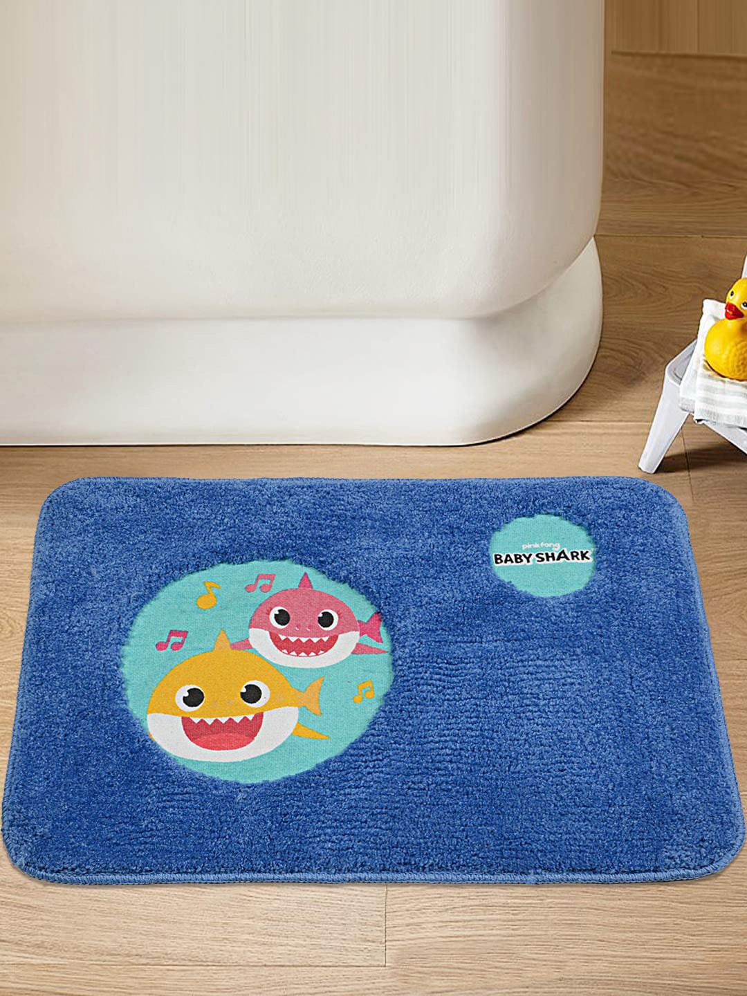 

Saral Home Unisex Blue Baby Shark Anti-Skid Microfiber Door Mat