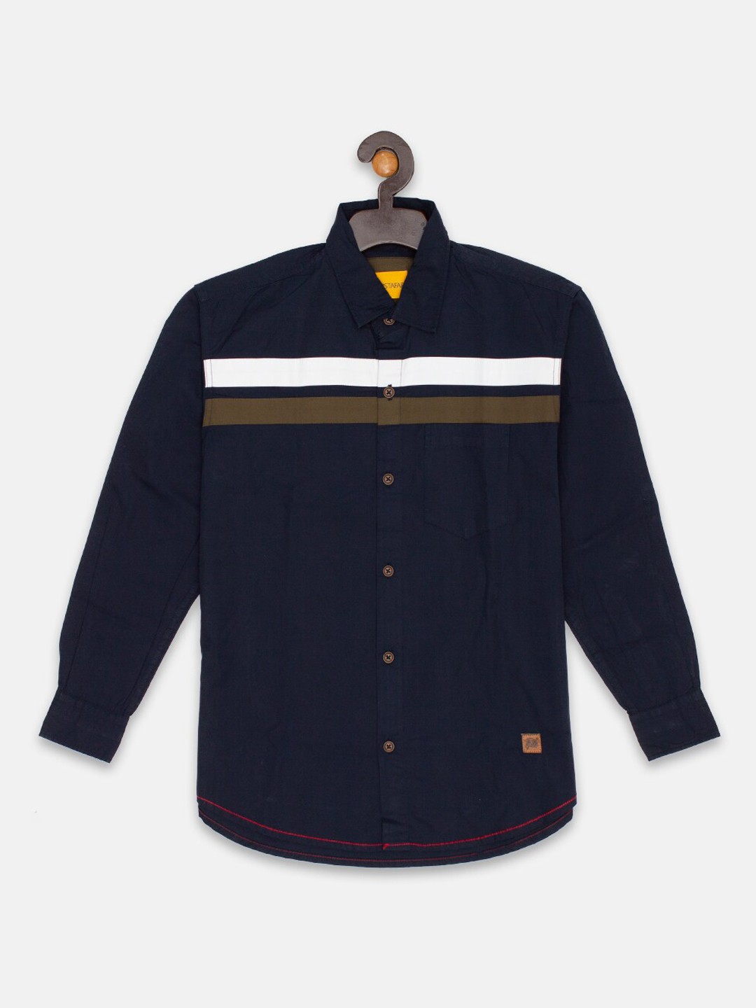 

Instafab Boys Navy Blue Regular Fit Solid Casual Shirt