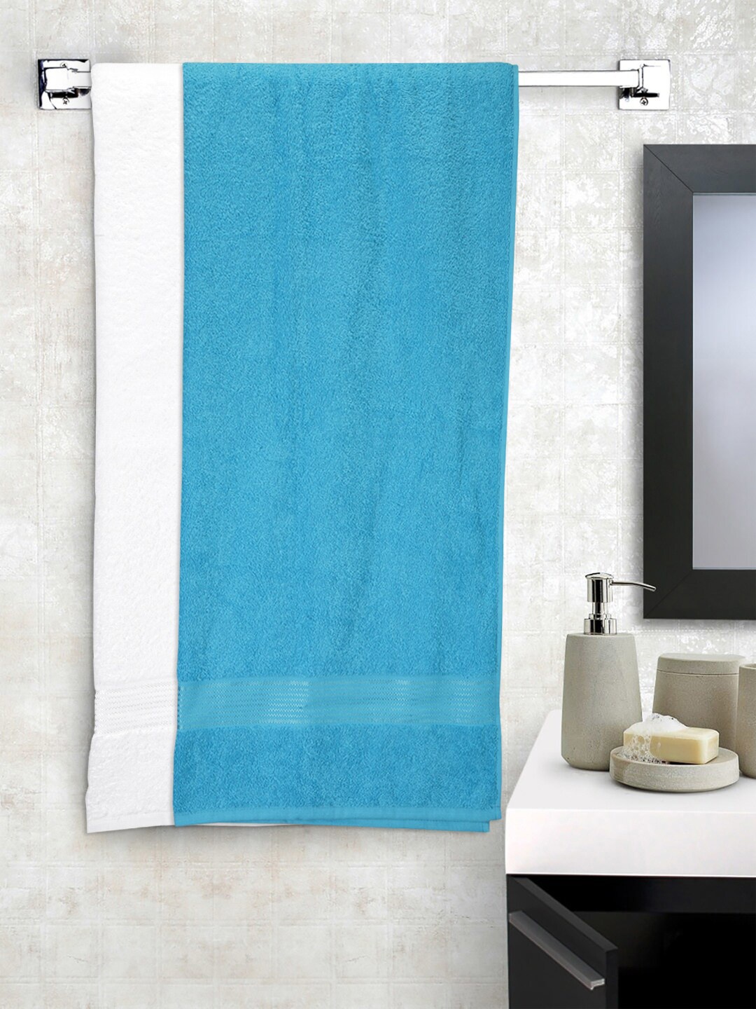 

KOPA Set of 2 Solid Super Absorbent 380 GSM Cotton Bath Towels, Multi