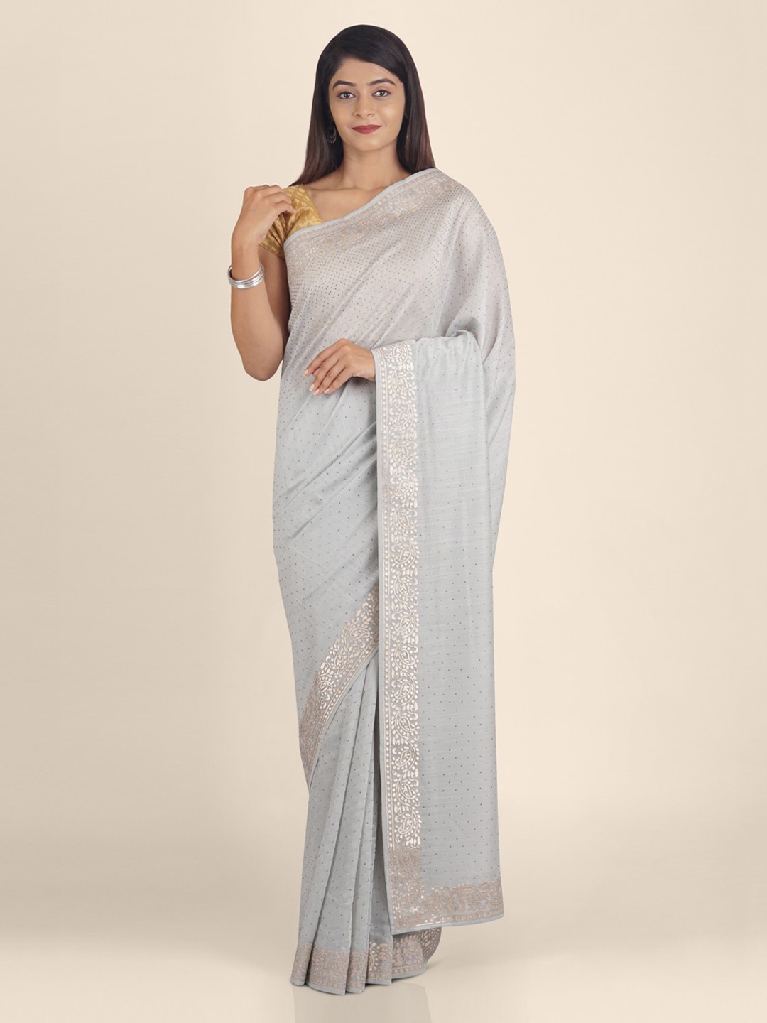 

KAJREE Blue Pure Silk Printed Handloom Ikat Saree