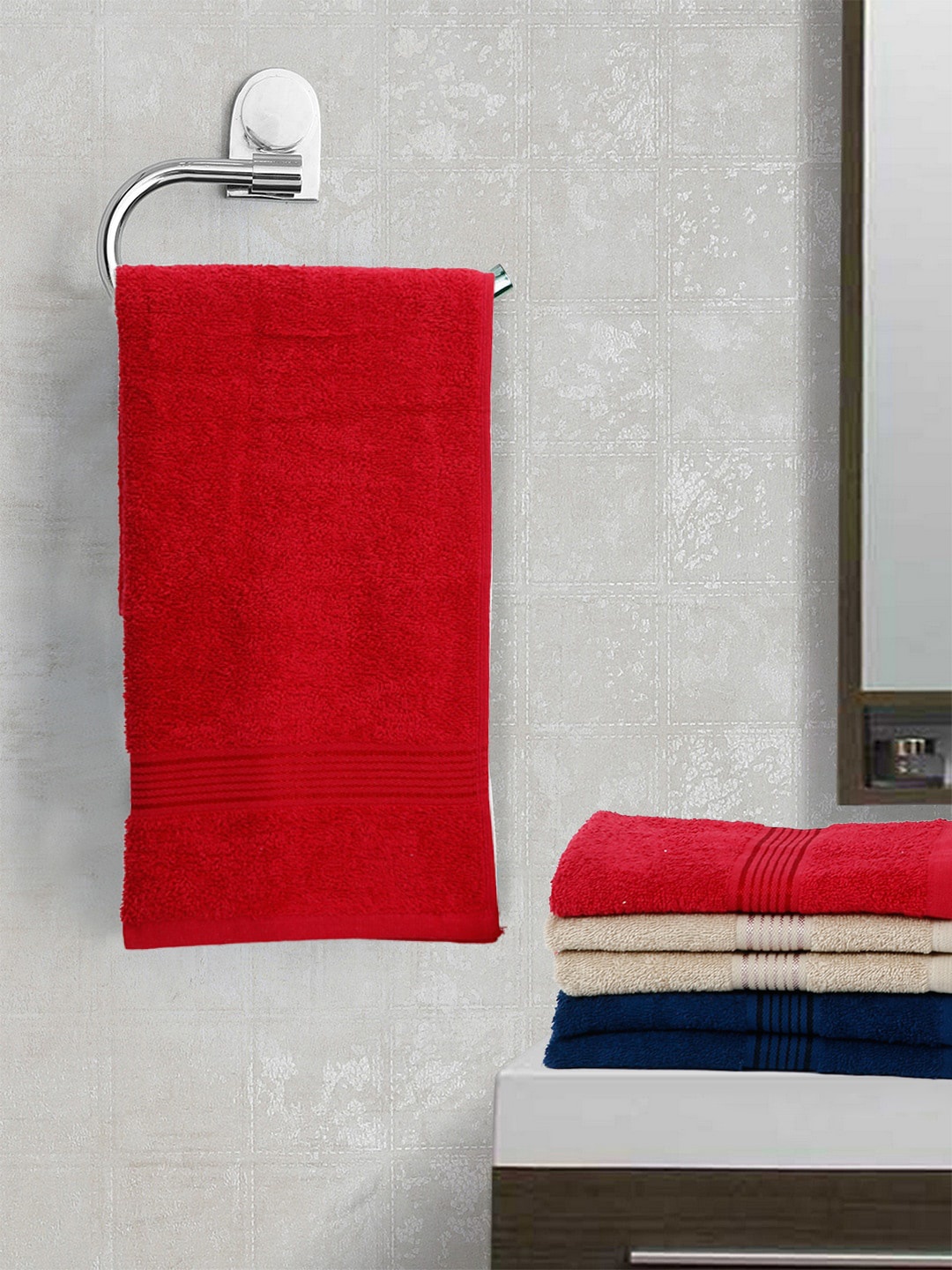 

KOPA Set of 6 Solid Cotton Hand Towel, Multi