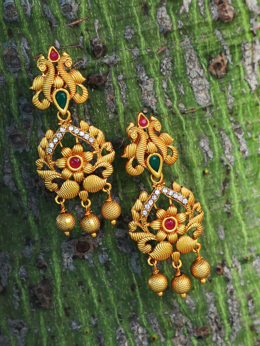 

Adwitiya Collection 24CT Gold-Plated Handcrafted Contemporary Drop Earrings