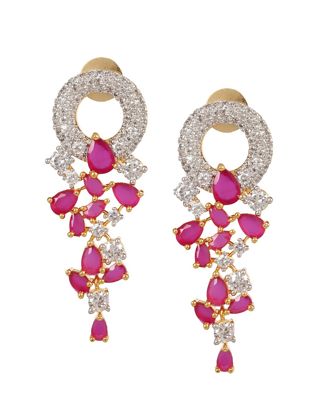 

Adwitiya Collection Gold-Toned Contemporary Drop Earrings