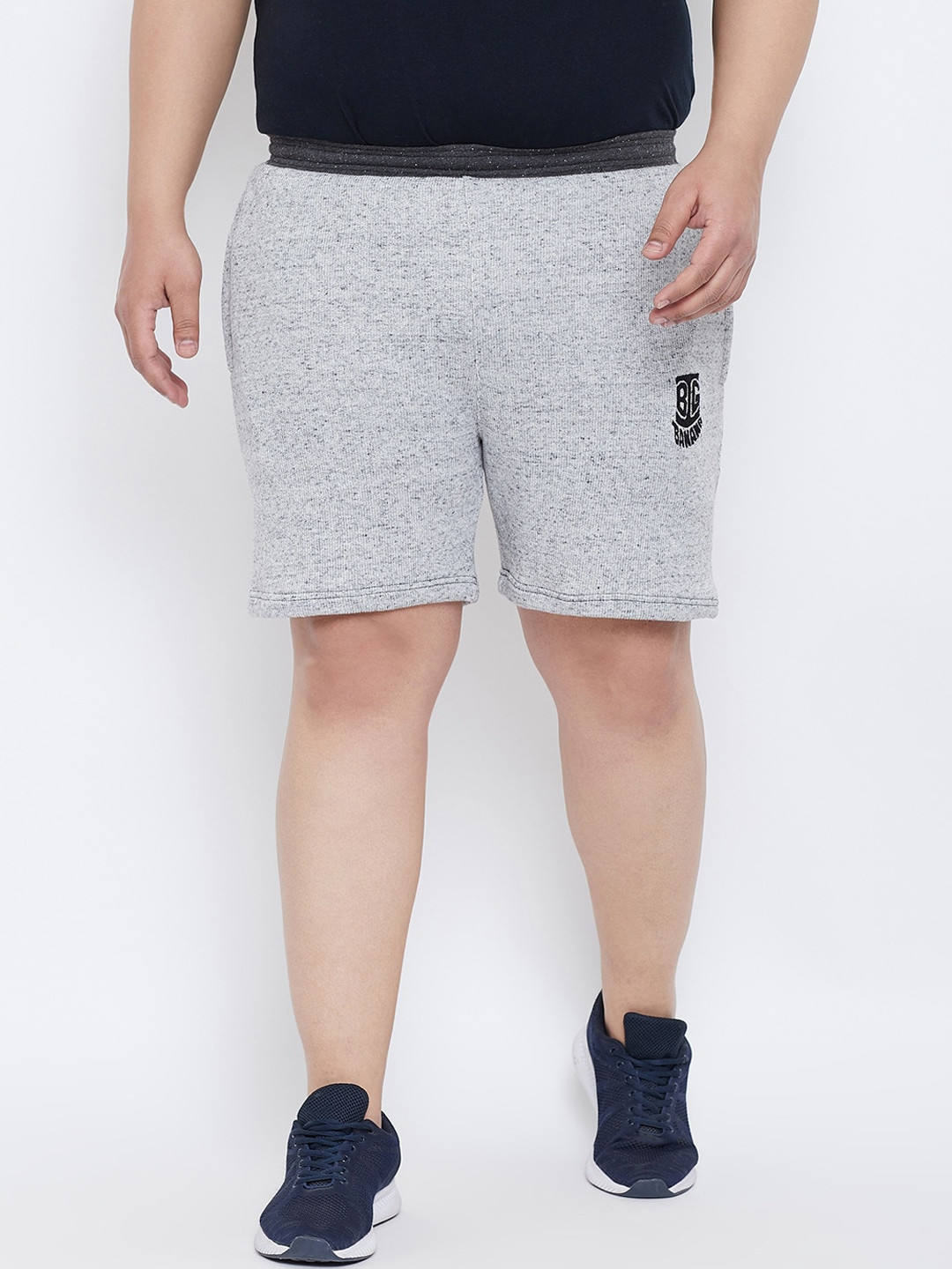 

bigbanana Men Grey Solid Regular Fit Sports Shorts