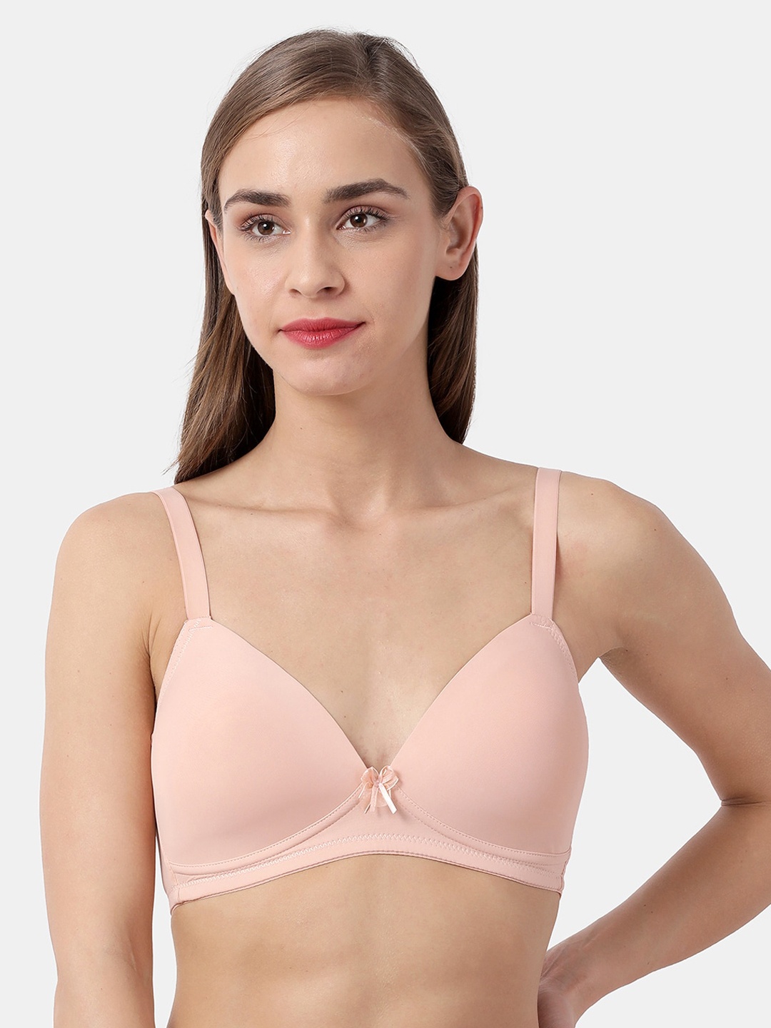 

shyaway Beige Solid Non-Wired Lightly Padded Everyday Bra ST007-AlesanSkin-32B