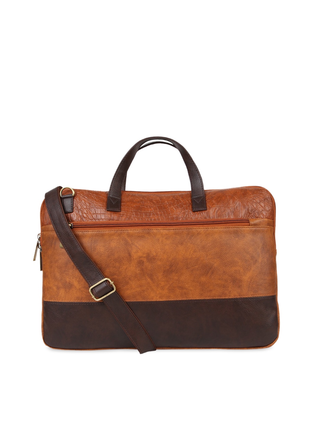

Vivinkaa Women Brown Textured Laptop Bag