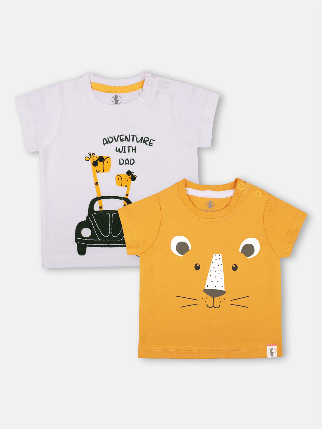 

Babysafe Boys White Printed Round Neck T-shirt