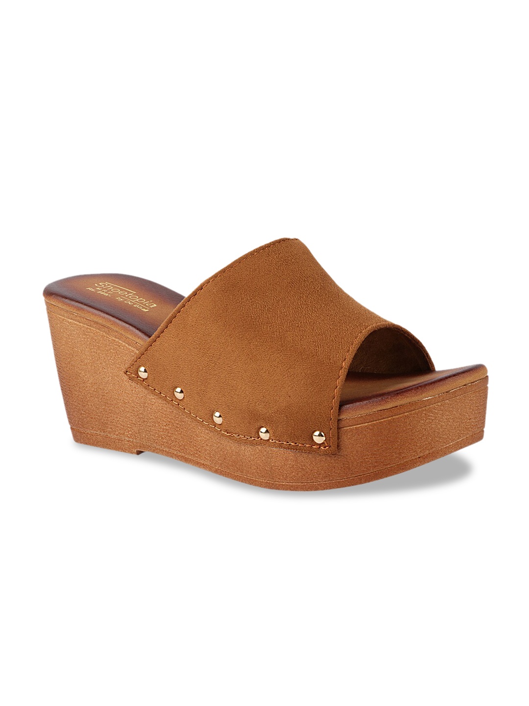 

Shoetopia Women Tan Solid Sandals