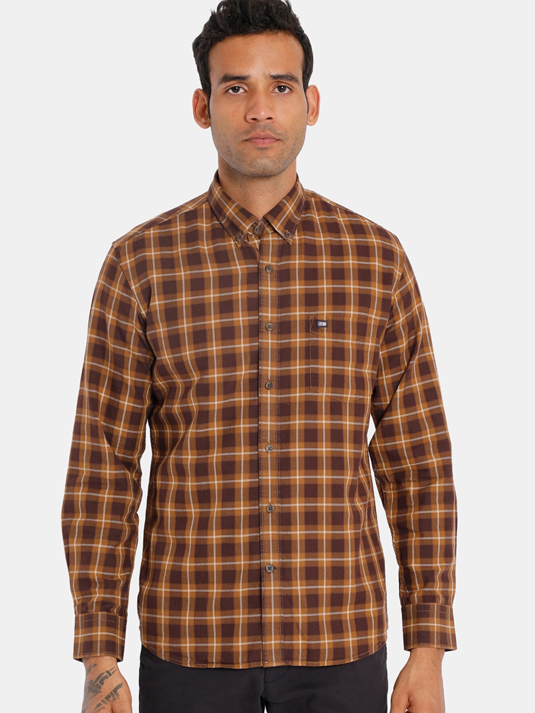 

Arrow Sport Men Brown Regular Fit Checked Casual Shirt