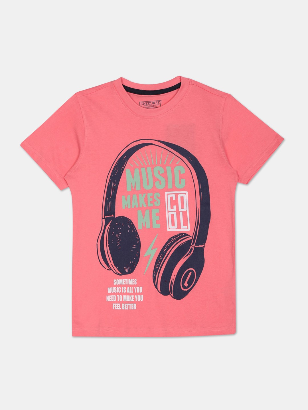 

Cherokee Boys Pink Printed Round Neck T-shirt