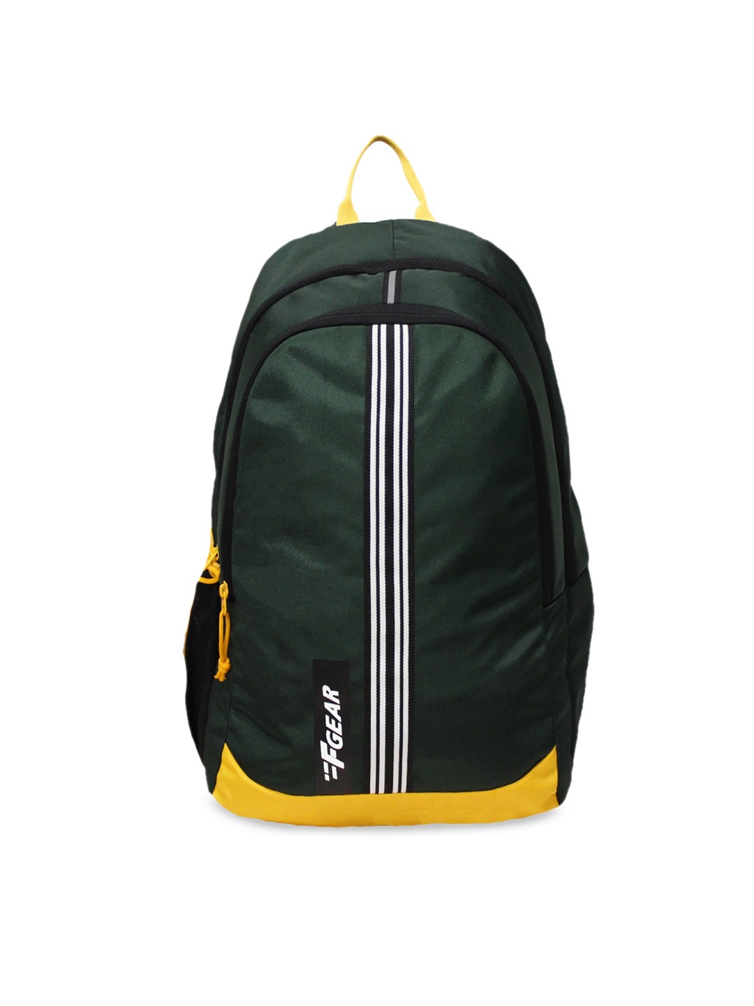 

F Gear Unisex Green & Yellow Colourblocked Contrast Detail Backpack