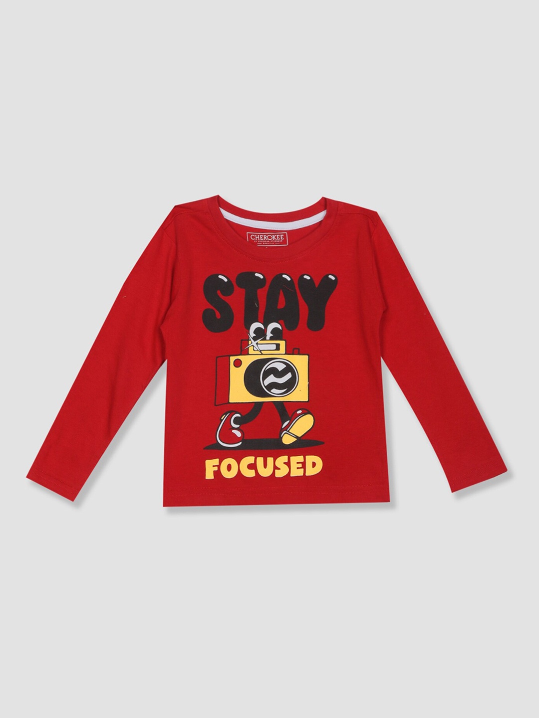 

Cherokee Boys Red Printed Round Neck T-shirt