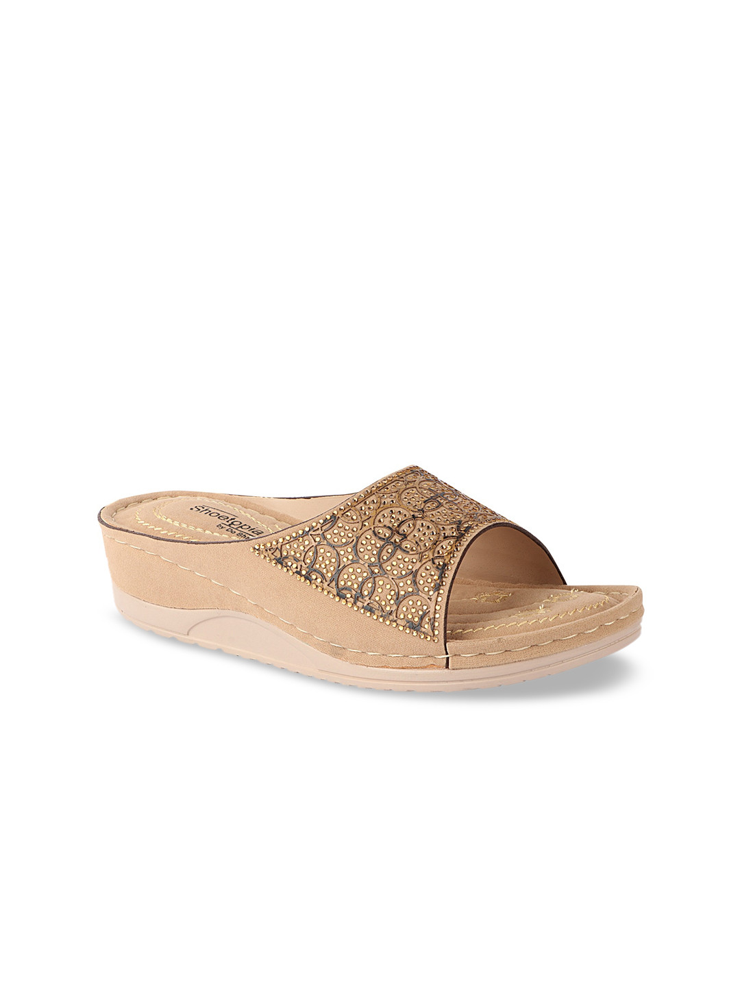 

Shoetopia Women Cream-Coloured Solid Mules